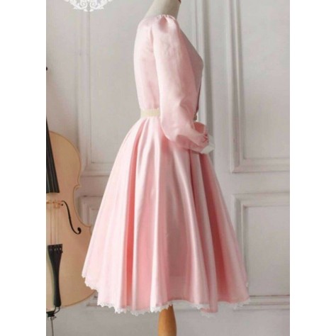 L146 Custom Made to order Satin Vintage Hepburn Elegant Lolita Party Dress Regular Size XS S M L XL & Plus size 1x-10x (SZ16-52)